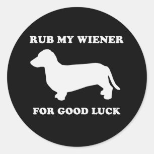 Rub mijn vrouw voor geluk ronde sticker