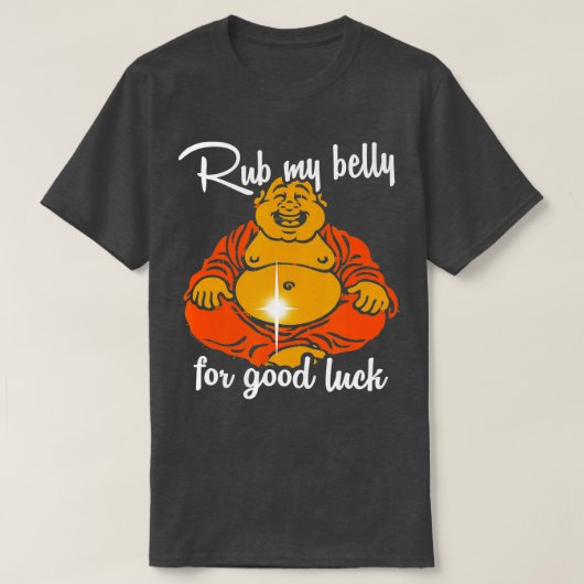 Rub m'n buik voor goed geld, grappige boeddha t-shirt (Design voorkant)