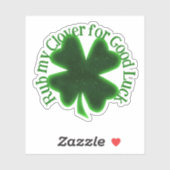 Rub My Clover St. Patrick's Day Sticker (Vel)
