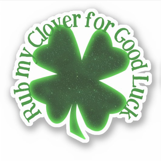 Rub My Clover St. Patrick's Day Sticker (Voorkant)