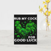 Rub My For Good Luck Funny St Patrick's Day Chicke Kaart (Gele Bloem)