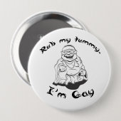 RUB MY TUMMY - IM GAY RONDE BUTTON 4,0 CM (Voorkant /achterkant)