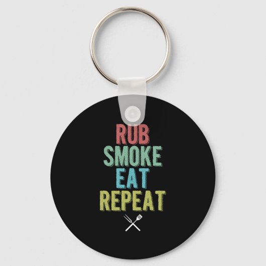 Rub Smoke Barbecue Party The Grill Time Sleutelhanger (Voorkant)