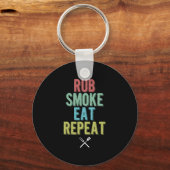 Rub Smoke Barbecue Party The Grill Time Sleutelhanger (Voorkant)