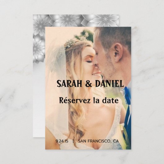 Ruban de charme sauver les cartes de date save aankondiging (Voorkant / Achterkant)