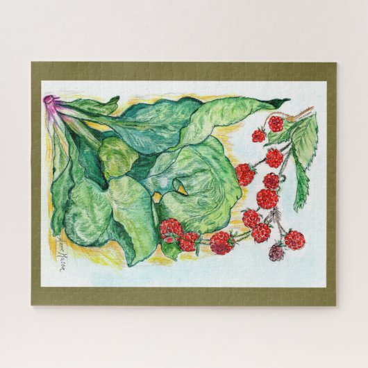 Rubarb en frambozen legpuzzel (Horizontaal)