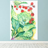 Rubarb en frambozen op Canvas (Insitu (Houten vloer))