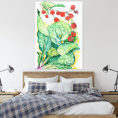 Rubarb en frambozen op Canvas Afdruk (Insitu (Slaapkamer))