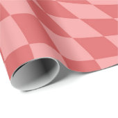 Rubard Red Retro Warped Checkered Cadeaupapier (Rol Hoek)