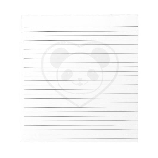 Rubber Baby Panda Beer En Hart Gelinieerd Notitieblok (Voorkant)