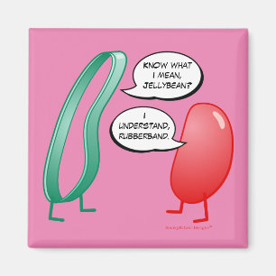 Rubber Band and Jelly Bean Funny Cute Kids Rhyme Magneet