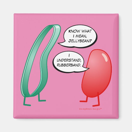 Rubber Band and Jelly Bean Funny Cute Kids Rhyme Magneet (Voorkant)