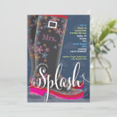 Rubber Boot Splash Bridal Shower Kaart (Staand voorkant)
