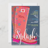 Rubber Boot Splash Bridal Shower Kaart (Voorkant)