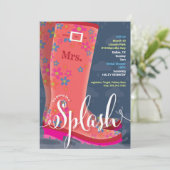 Rubber Boot Splash Bridal Shower Kaart (Staand voorkant)