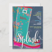 Rubber Boot Splash Bridal Shower Kaart (Voorkant)