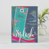 Rubber Boot Splash Bridal Shower Kaart (Staand voorkant)
