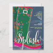 Rubber Boot Splash Bridal Shower Kaart (Voorkant)