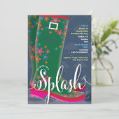 Rubber Boot Splash Bridal Shower Kaart (Staand voorkant)