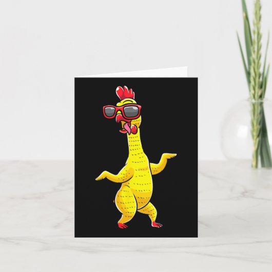 Rubber Chicken Dancing Party Grappige Kinder Manne Kaart (Voorkant)