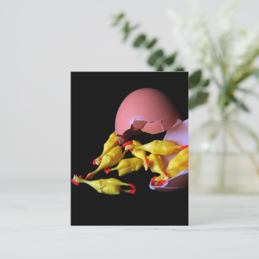 Rubber Chicken Hatchling Briefkaart (Staand voorkant)
