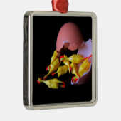 Rubber Chicken Hatchling Metalen Ornament (Rechts)