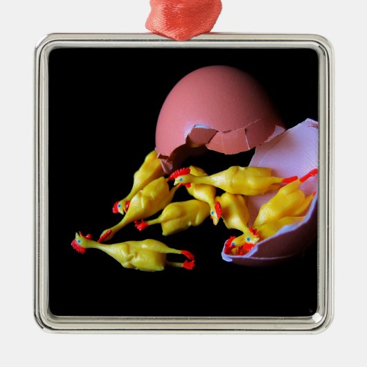 Rubber Chicken Hatchling Metalen Ornament (Voorkant)