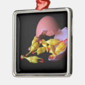 Rubber Chicken Hatchling Metalen Ornament (Links)