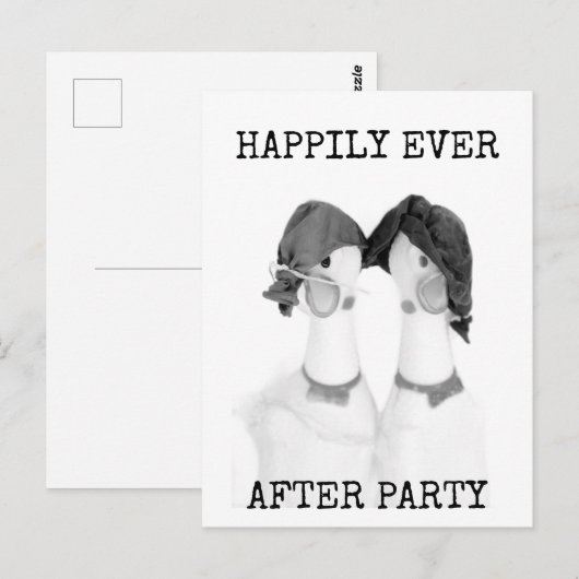 Rubber Chickens Happily Ever After Party Postcard Briefkaart (Voorkant / Achterkant)