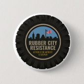 Rubber City Resistance-knop - nieuwe logo Ronde Button 5,7 Cm (Voorkant)