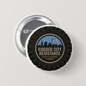 Rubber City Resistance-knop - nieuwe logo Ronde Button 5,7 Cm (Voorkant /achterkant)