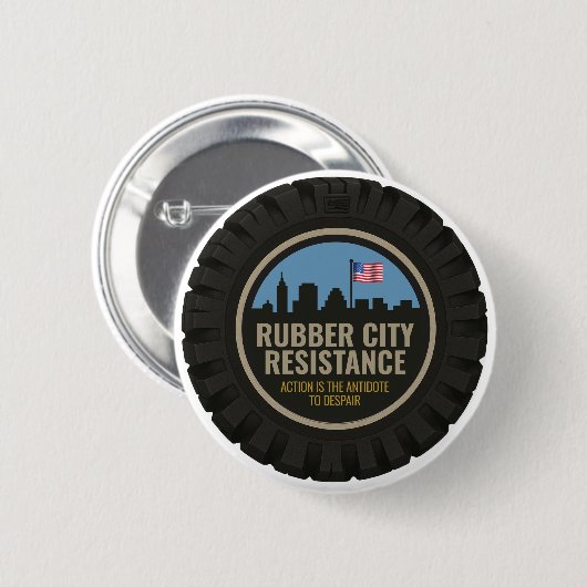 Rubber City Resistance-knop Ronde Button 5,7 Cm (Voorkant /achterkant)