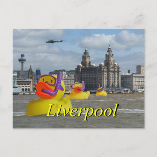 Rubber die op de Mersey leeft Briefkaart