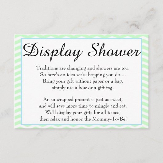 Rubber dikke Baby shower Display Shower Card Informatiekaartje (Voorkant)