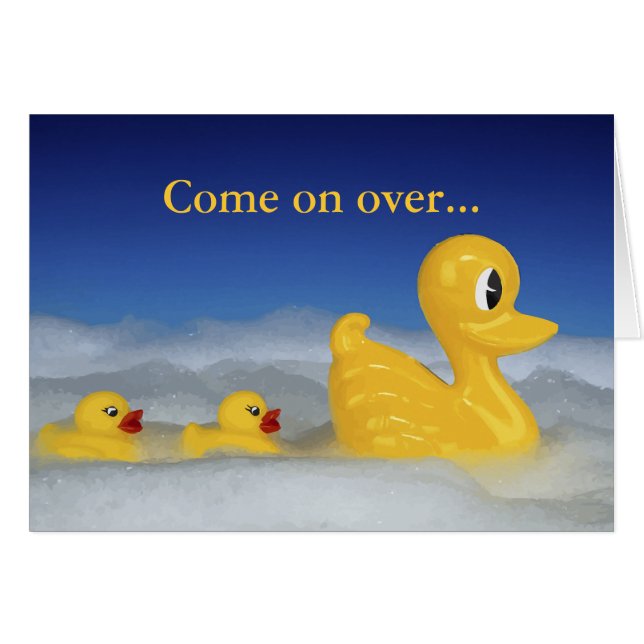 Rubber dikke familie in bad (Voorkant Horizontaal)