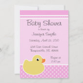 Rubber druppelroze babydouche-uitnodigingen kaart (Voorkant)