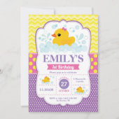 Rubber Duck 1e verjaardag uitnodiging meisje (Voorkant)