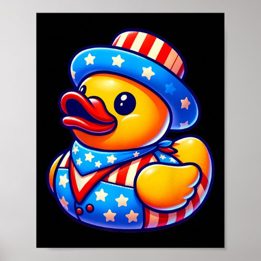 Rubber Duck 4 juli Onafhankelijkheidsdag Mannen Vr Poster (Voorkant)