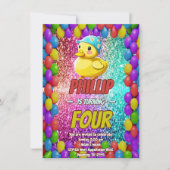 Rubber Duck aangepaste karakter verjaardag uitnodi Kaart (Voorkant)