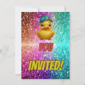 Rubber Duck aangepaste karakter verjaardag uitnodi Kaart (Achterkant)
