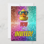 Rubber Duck aangepaste karakter verjaardag uitnodi Kaart (Achterkant)