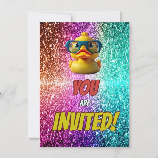 Rubber Duck aangepaste karakter verjaardag uitnodi Kaart (Achterkant)