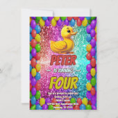 Rubber Duck aangepaste karakter verjaardag uitnodi Kaart (Voorkant)