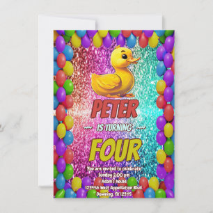 Rubber Duck aangepaste karakter verjaardag uitnodi Kaart