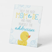 Rubber Duck Adres Envelope Baby shower Reclamebord Met Voetstuk (Voorkant)