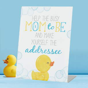 Rubber Duck Adres Envelope Baby shower Reclamebord Met Voetstuk