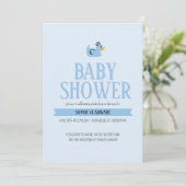 Rubber Duck Baby Boy Baby shower Invite Kaart (Staand voorkant)