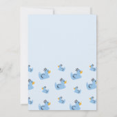 Rubber Duck Baby Boy Baby shower Invite Kaart (Achterkant)