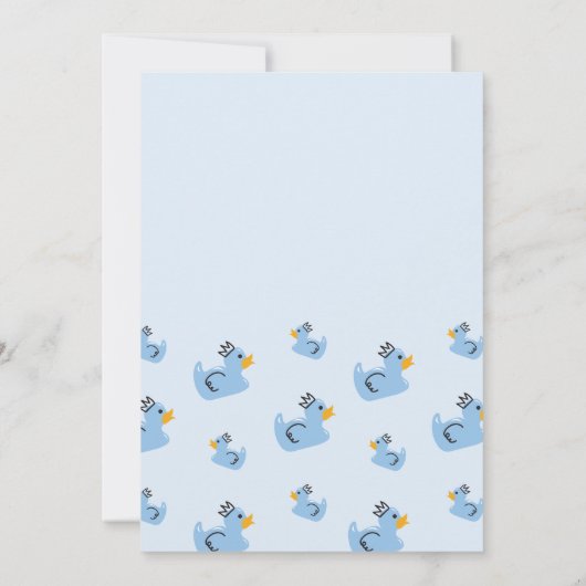 Rubber Duck Baby Boy Baby shower Invite Kaart (Achterkant)