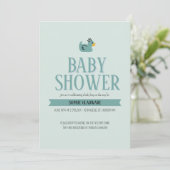 Rubber Duck Baby Boy Baby shower Invite Kaart (Staand voorkant)
